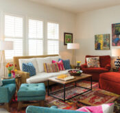 colorful living room space