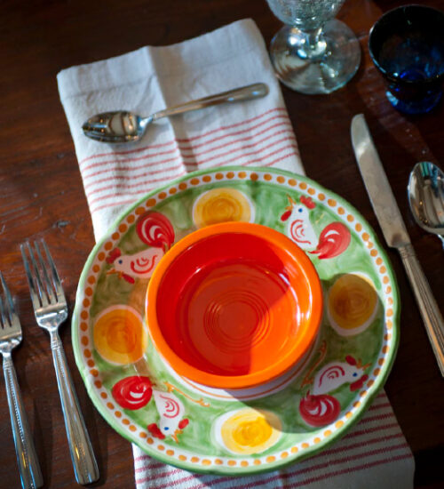 place-setting-colorful-orange-bowl